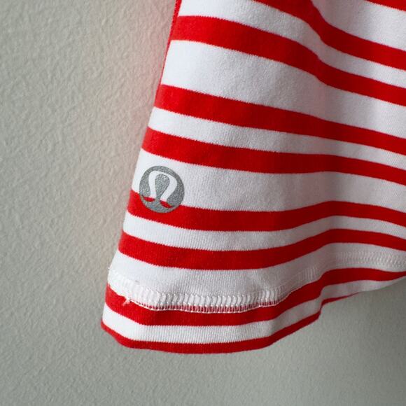 Lululemon Hip To Be Zen Halter in Twin Stripe Love Red / Love Red Tank Top Pads - Picture 7 of 11